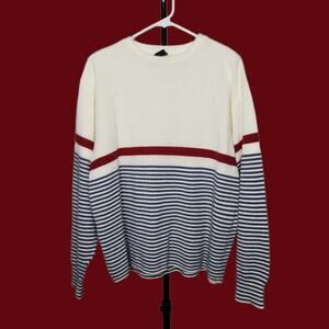 Vintage Dunlop Sweater Grunge Cobain Flowy Multicolor Stripe Crewneck VTG